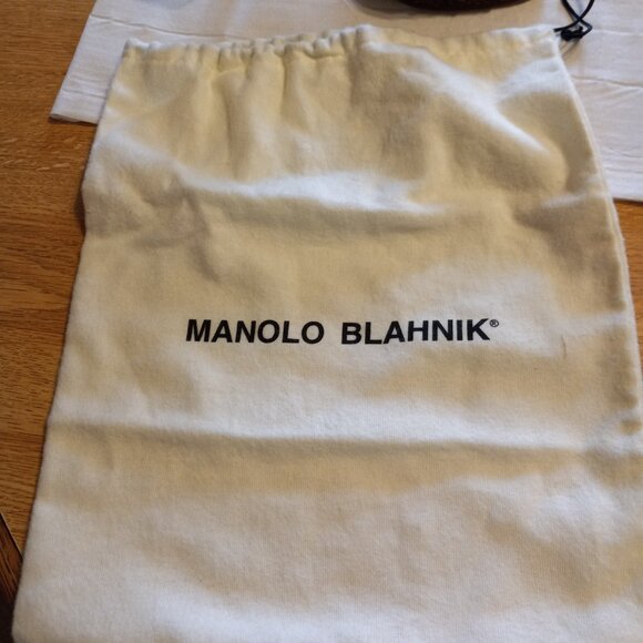 AUTH Manolo Blahnik Rhinestones & Sparkling Satin Pump Heels Shoes w Dust bag - Picture 7 of 7